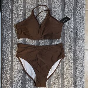 Elegant Brown Bikini Set
